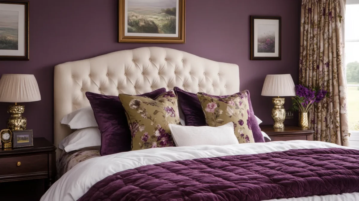 dark plums romantic bedroom wall colour for couple