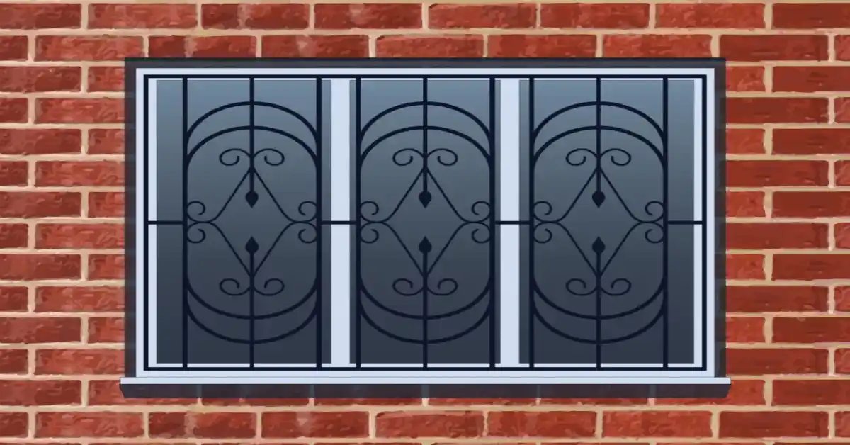 diagonal cross pattern window grill design