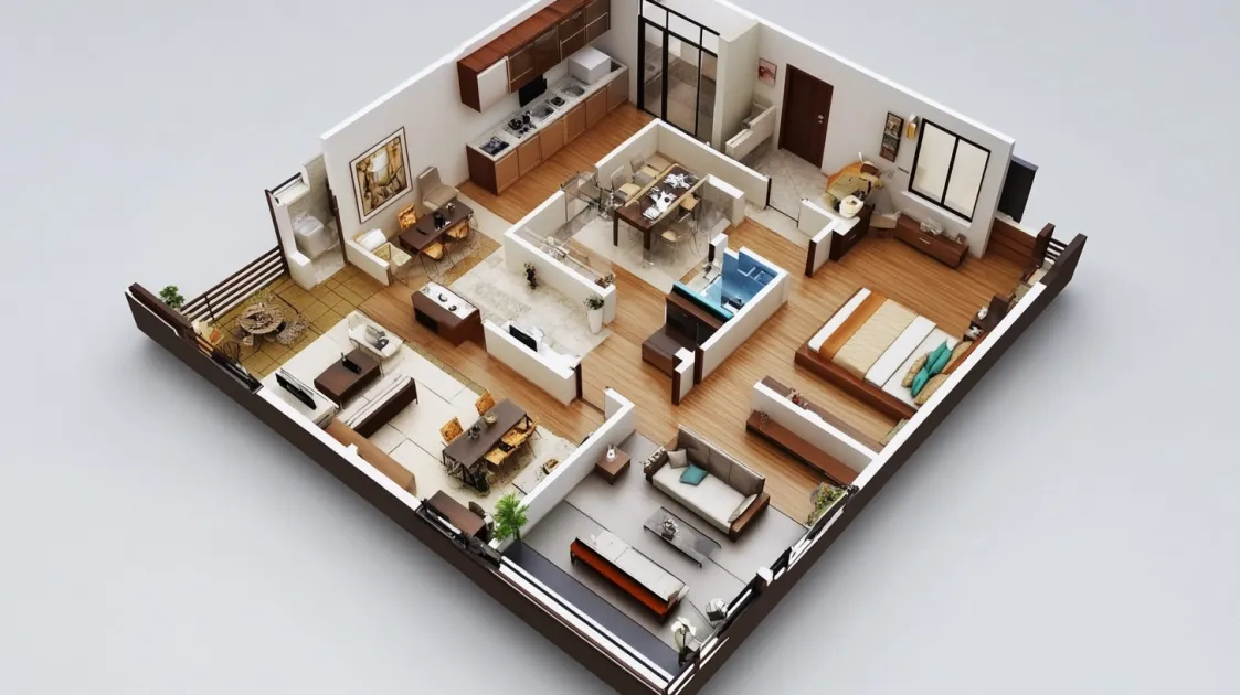 exquisite layout for a three bedroom home