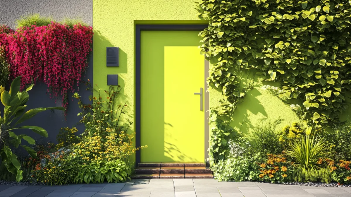 lime green door painting idea