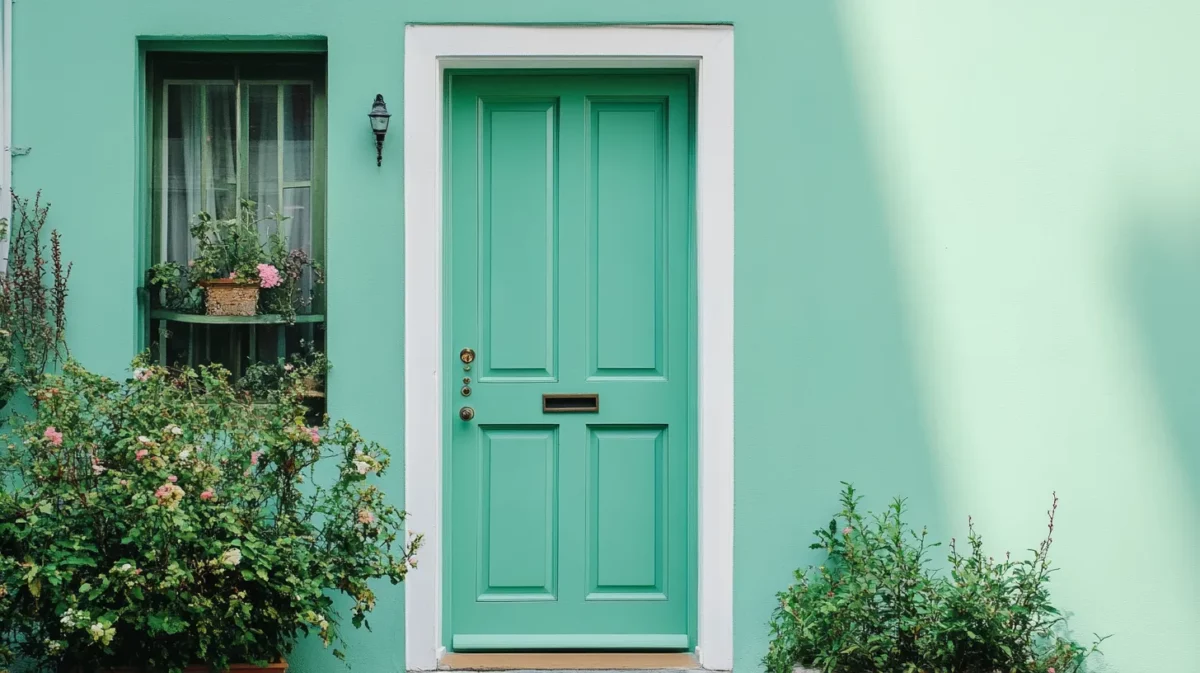 mint door painting idea