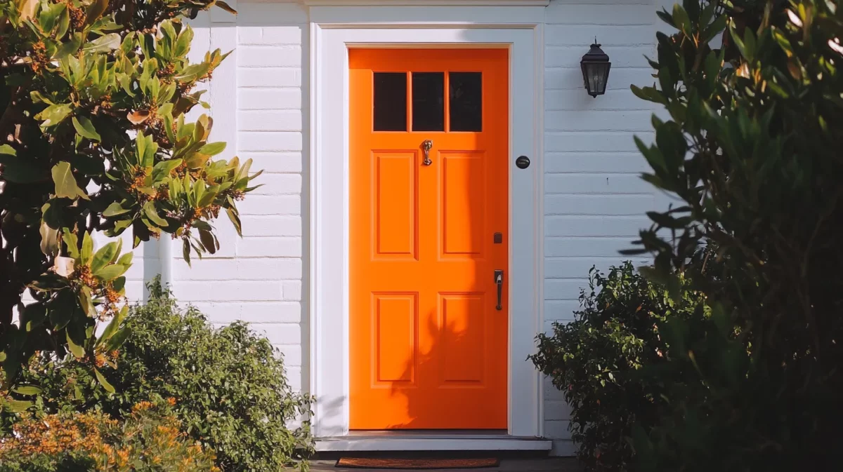 orange door painting idea