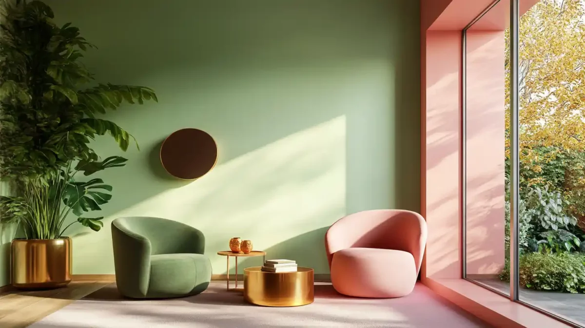 pink and green colour combination room