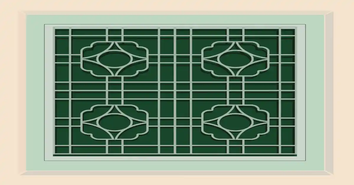 rectangular frame with center window grill design