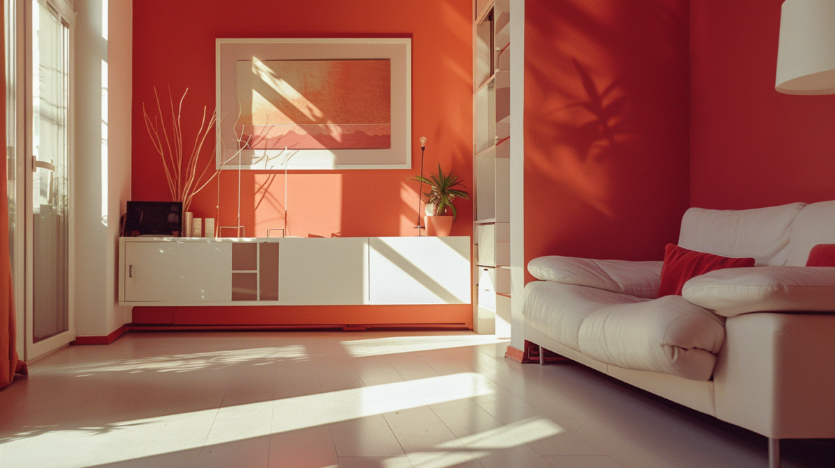 red and white combination for bedroom