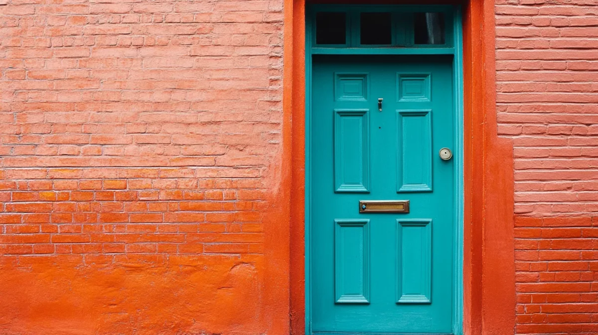 teal door painting idea