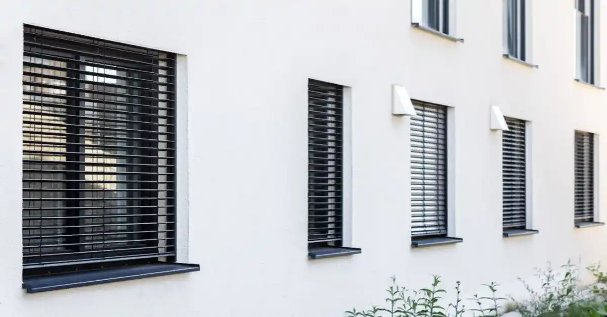 thin metal lines modern window grill design