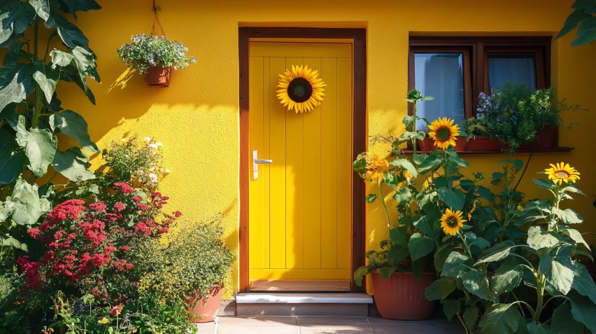 youthful yellow door painting idea