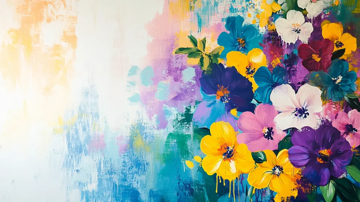 abstract floral patterns wall painting design