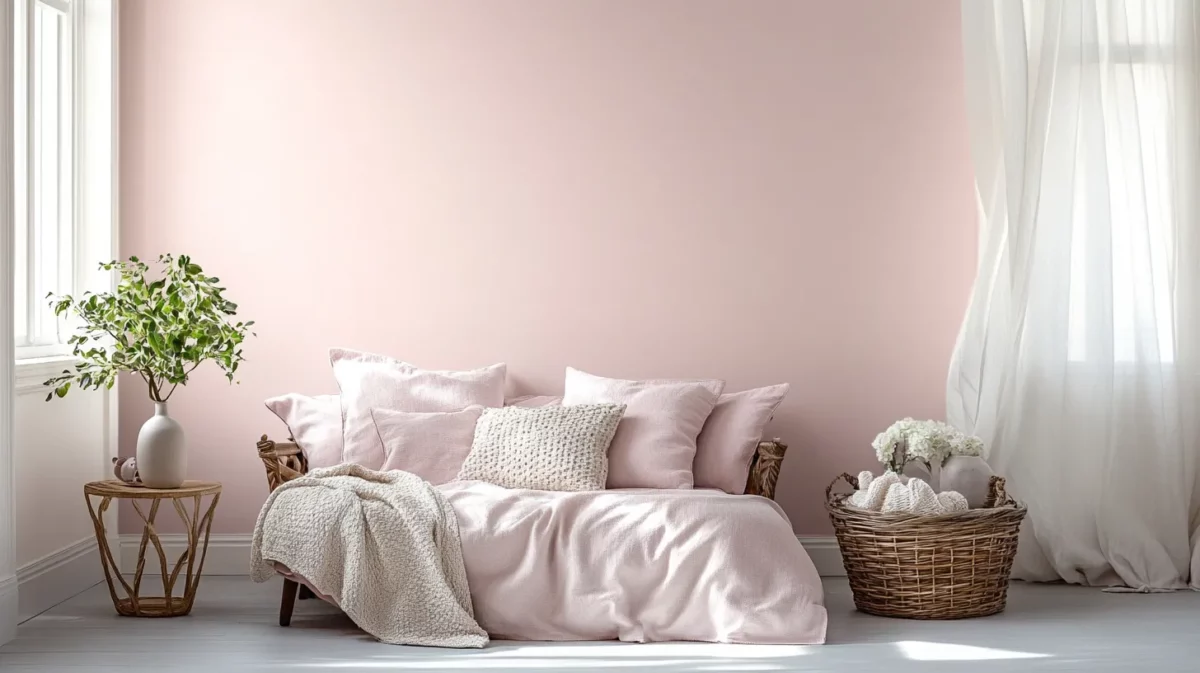 blush pink limewash paint colour