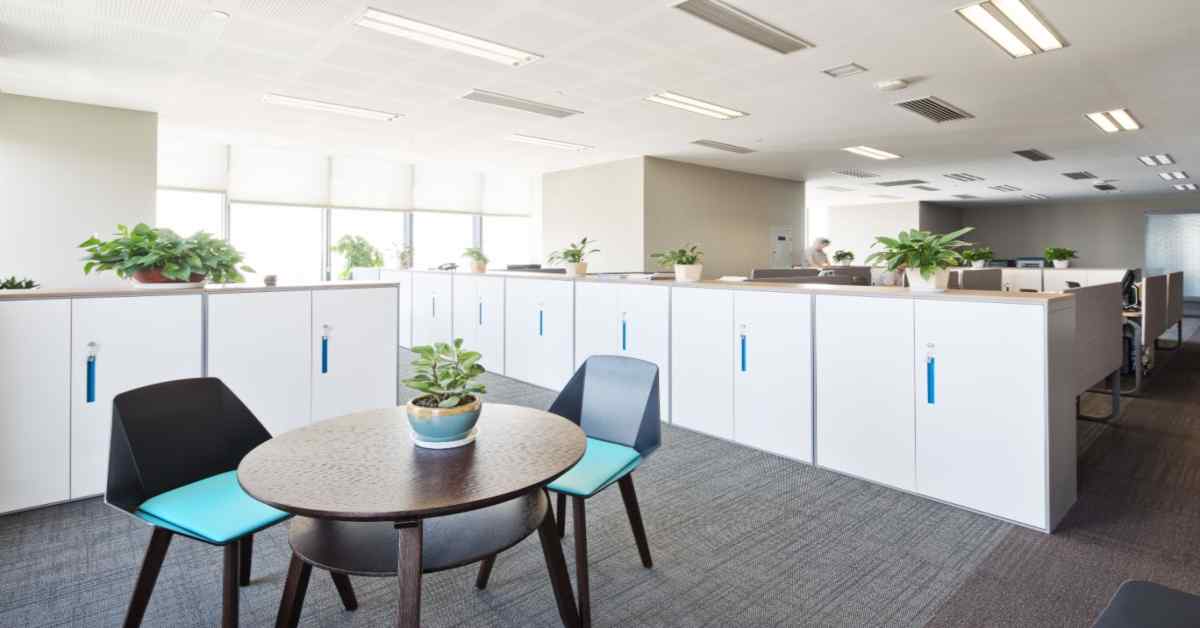 compact-office-with-white-furniture-and-hanging-plants