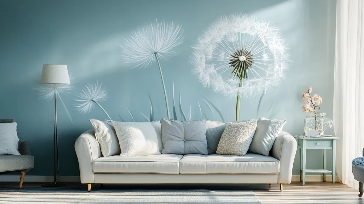 dandelion wishes simple wall painting flower designs