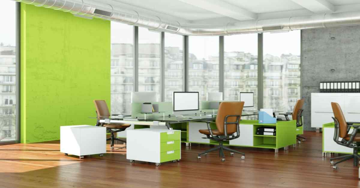 green-walls-wooden-floors-large-windows-fill-this-bright-modern-office