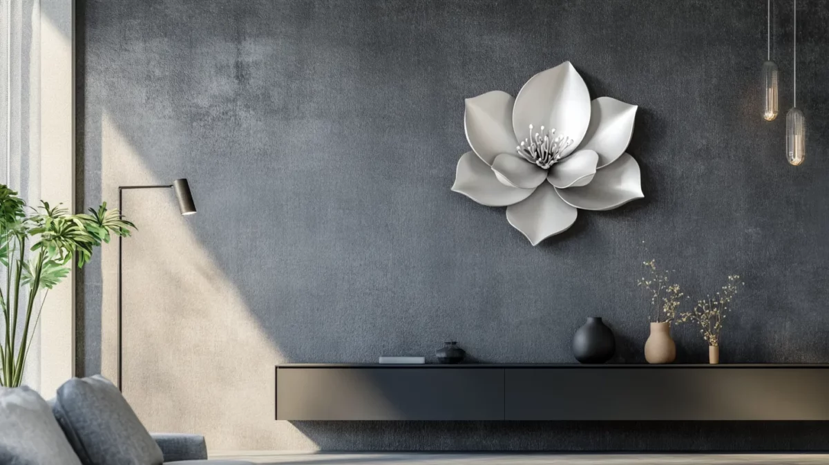 minimalist petals flower wall painting design