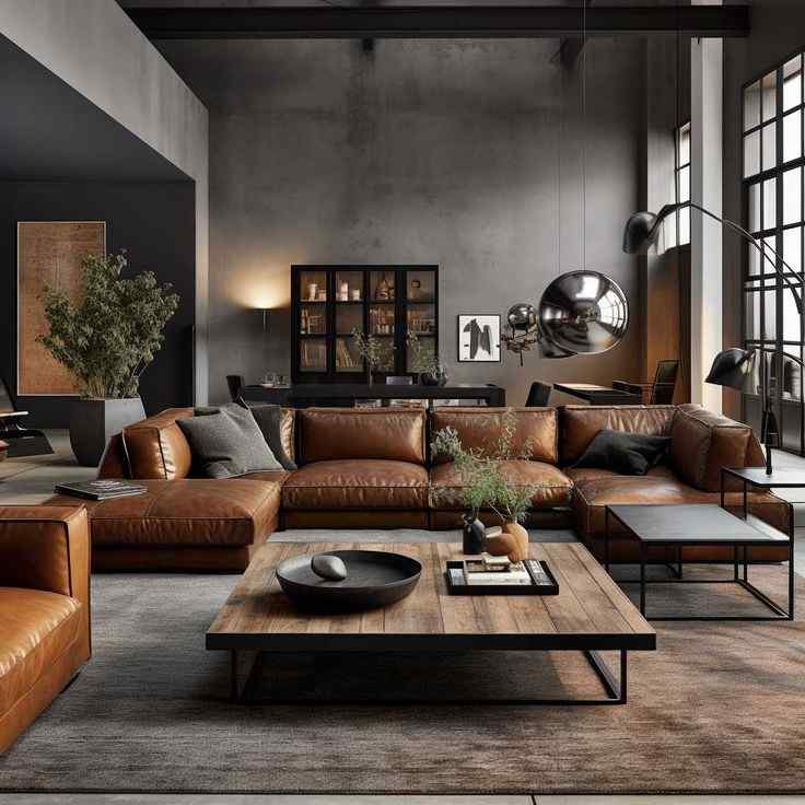 modern industrial style living room design