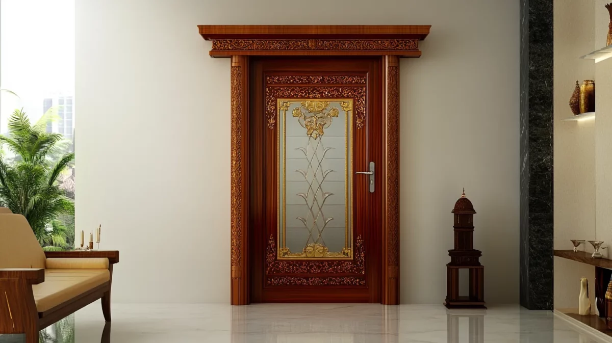 pooja room single door designs with glass