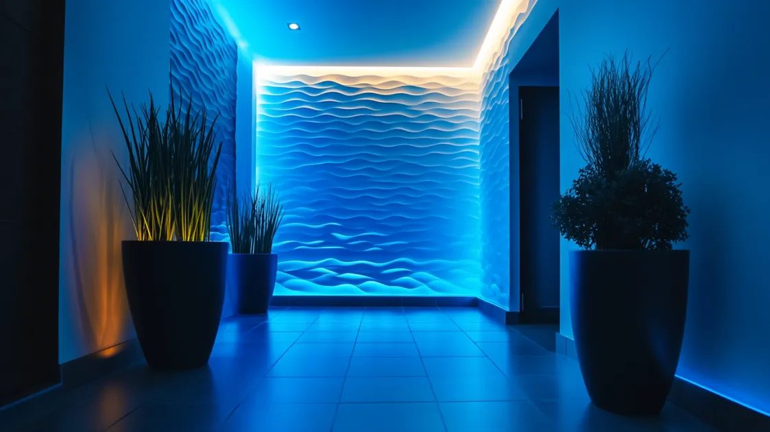 PVC wall panel with LED design