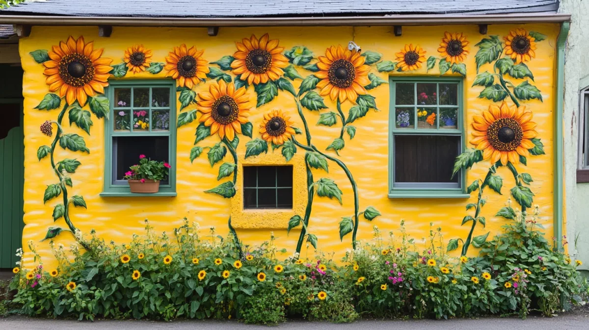 sunflower vines front wall flower design