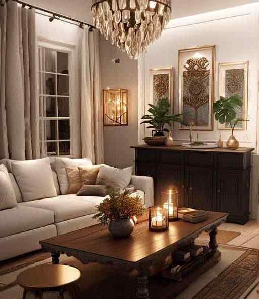 vintage elegance style living room interior design