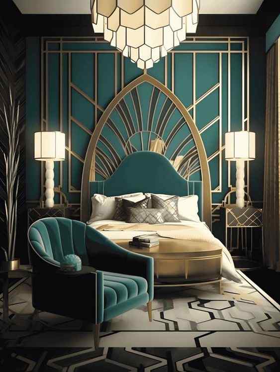 art deco interior design style for bedroom