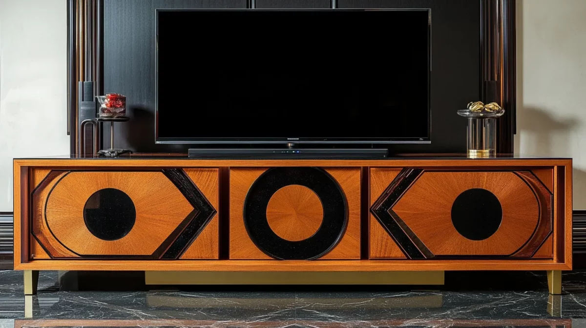 art deco style tv unit design