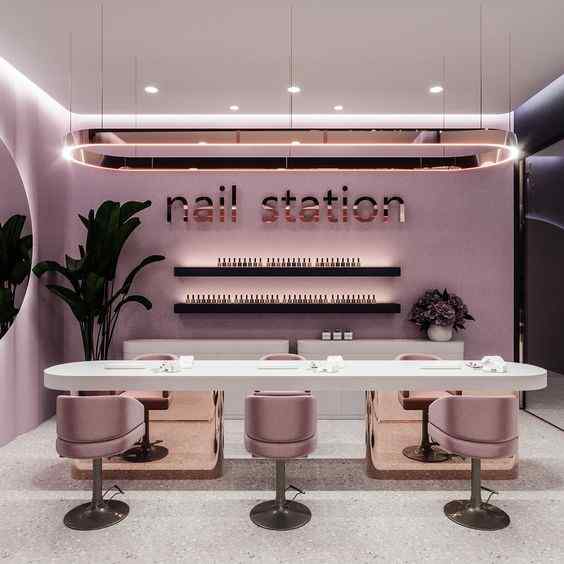 bold colors budget beauty salon interior design