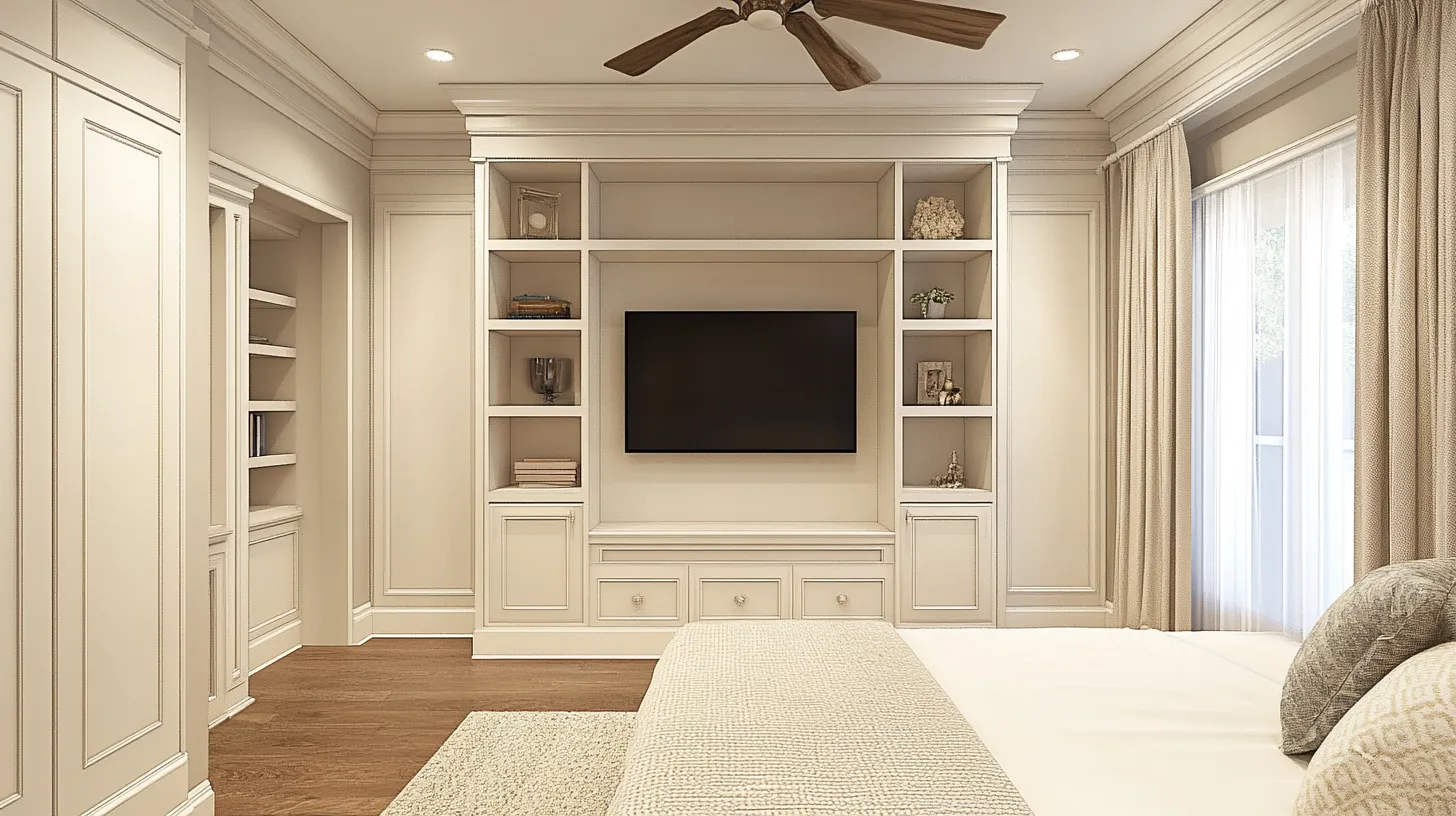 built in wall tv unit design for bedroom