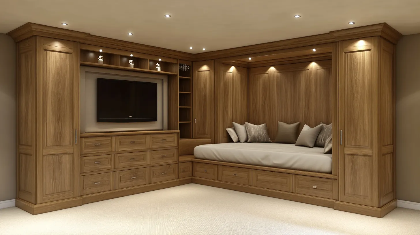 corner tv unit design for bedroom