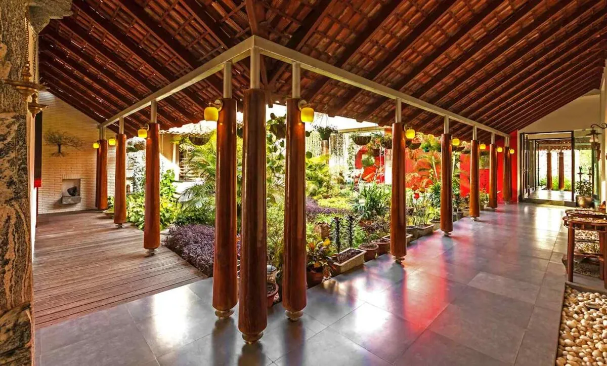 courtyard garden in south indian village