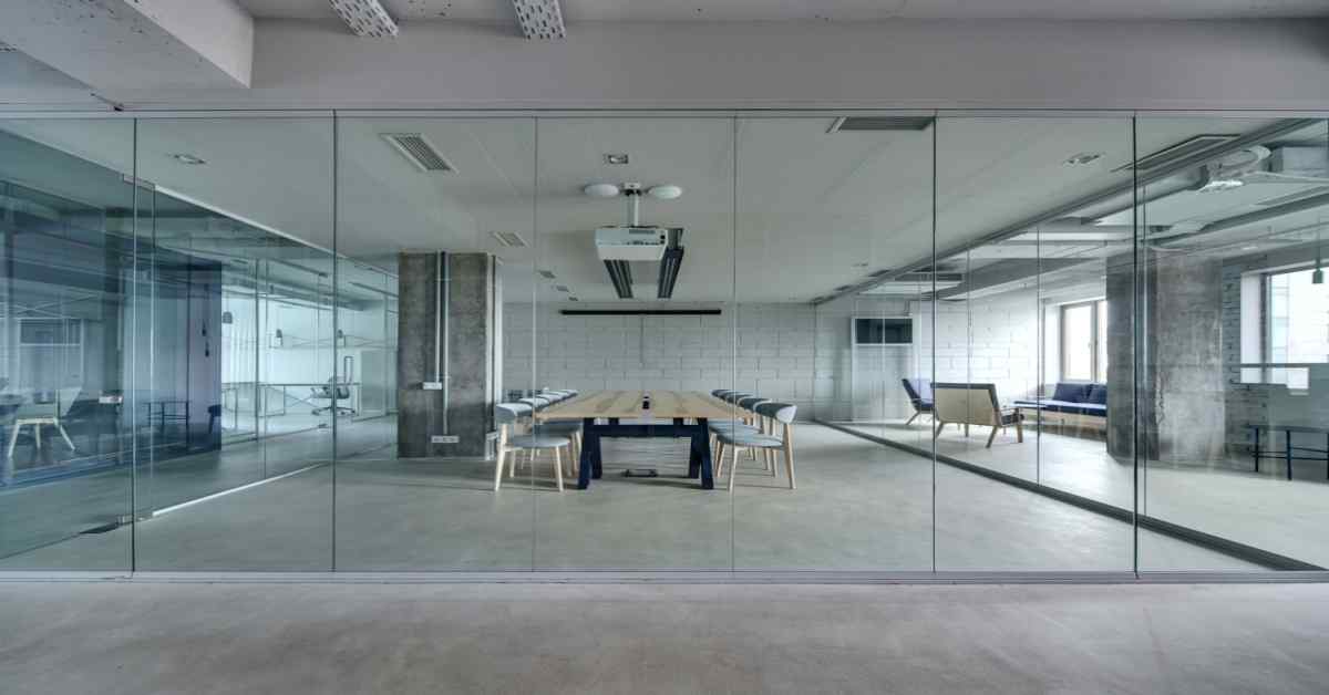 glass wall in living room