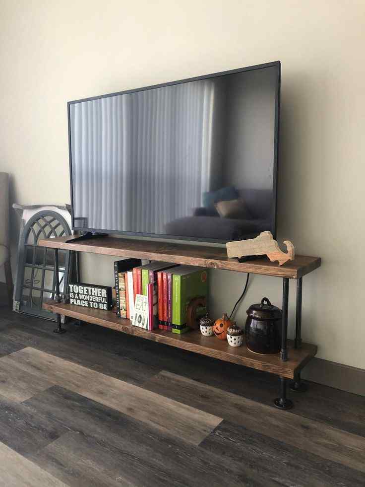 industrial pipe tv stand design for bedroom