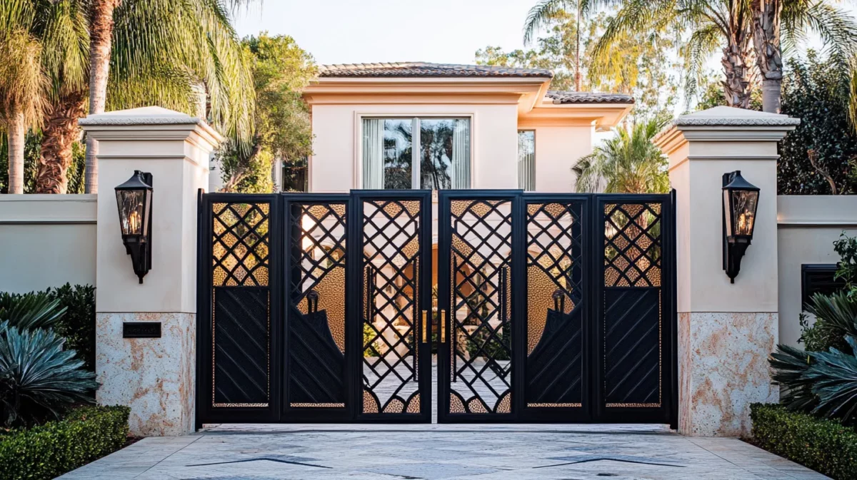 iron gate design with art deco glamour