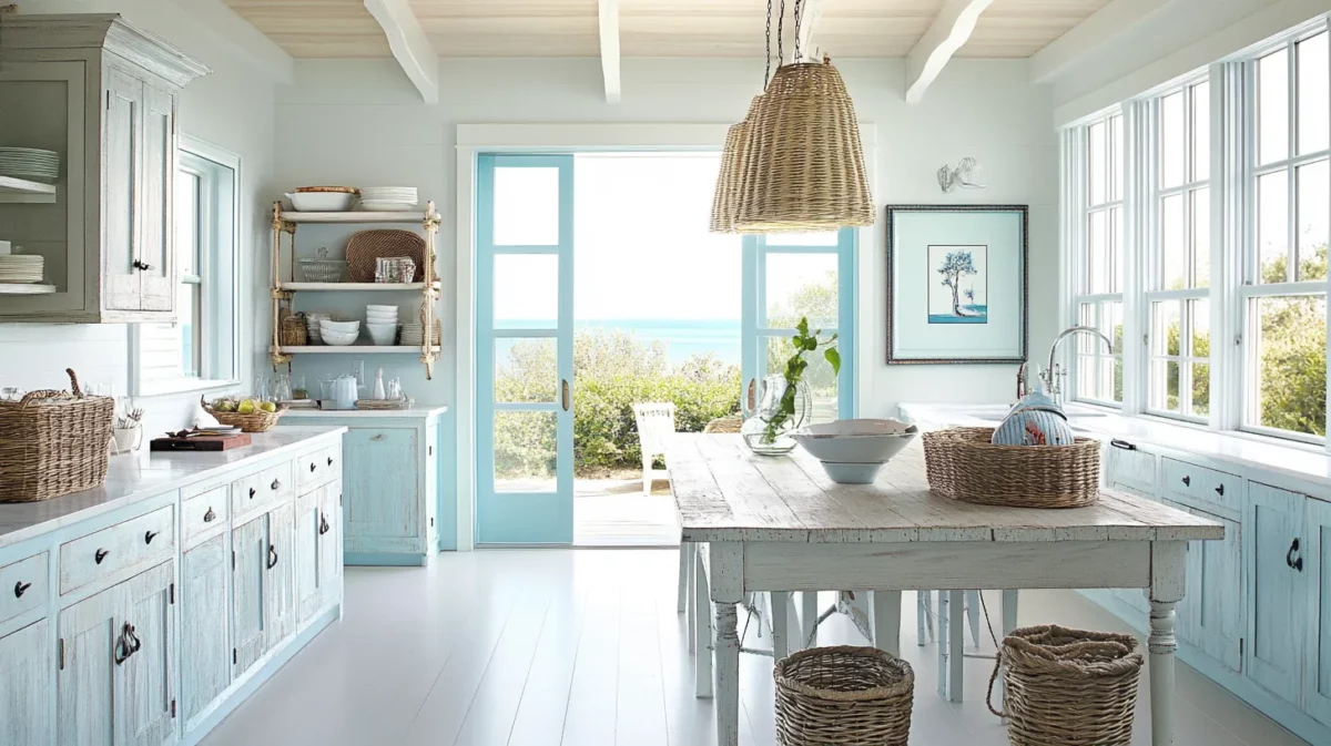 kitchen interior design with coastal cool getaway