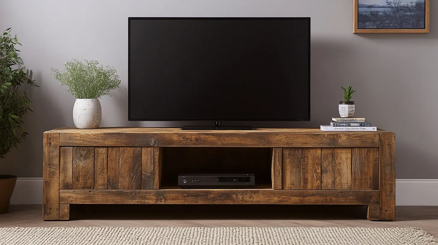 rustic wooden tv unit for bedroom