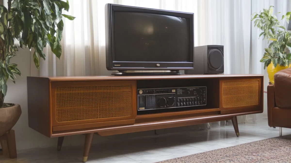 mid century modern tv unit design