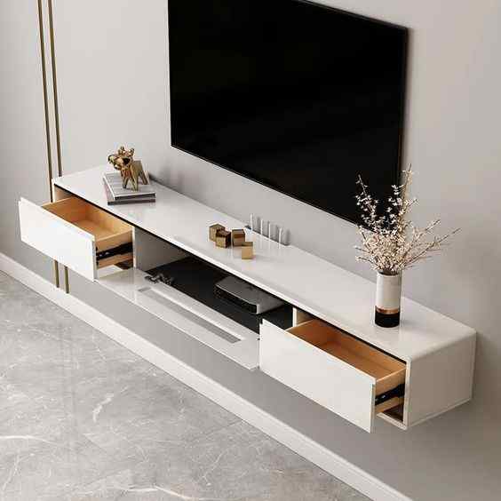 minimalist marvel wall mounted tv unit design