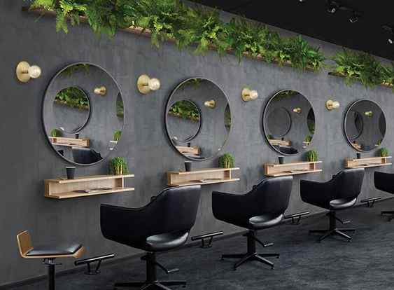 mirrors budget salon interior design