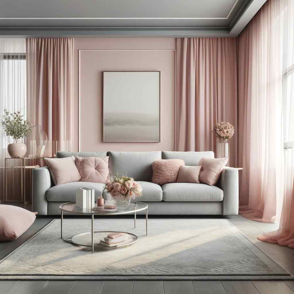 pale pink and grey colour combinations for living room