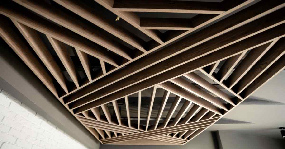 Stylish wooden false ceiling in the house