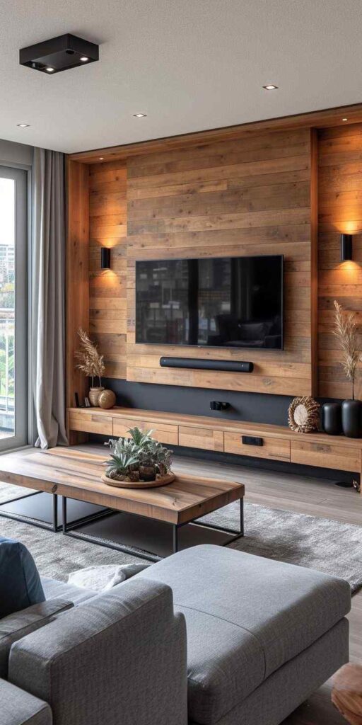 rustic chic retreat modern tv unit design