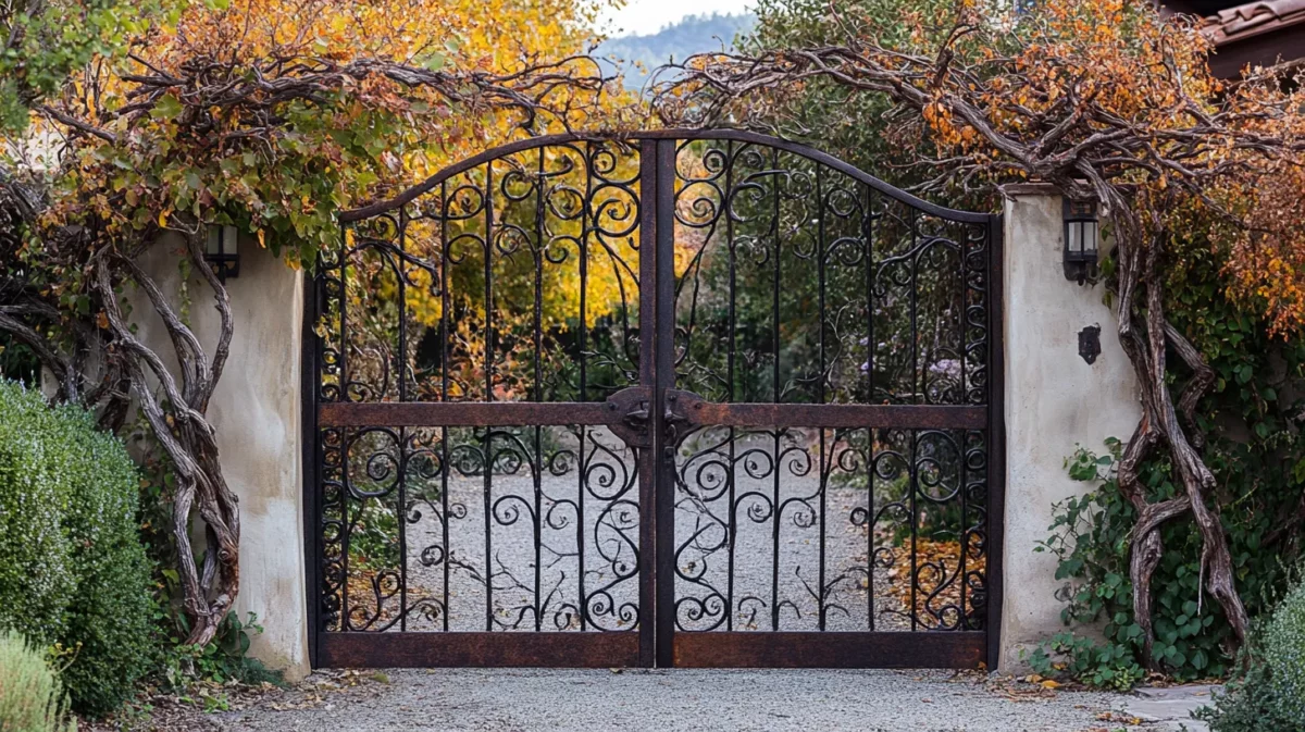 rustic wrought iron gate design