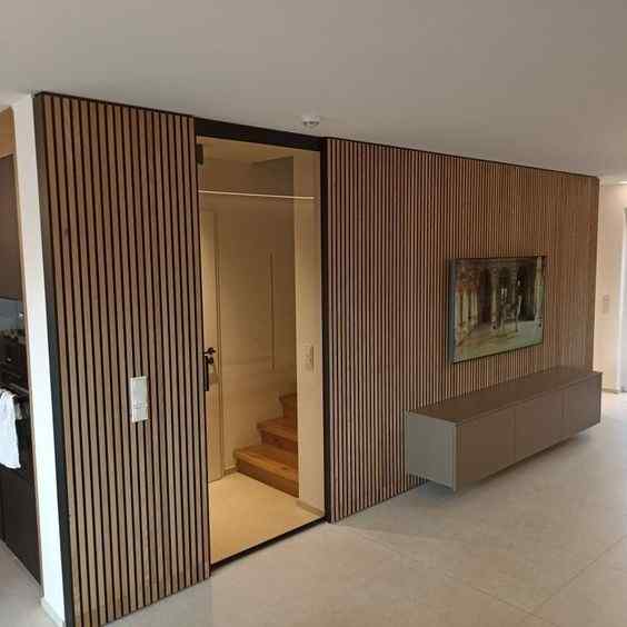 sliding door unit main hall modern tv unit design