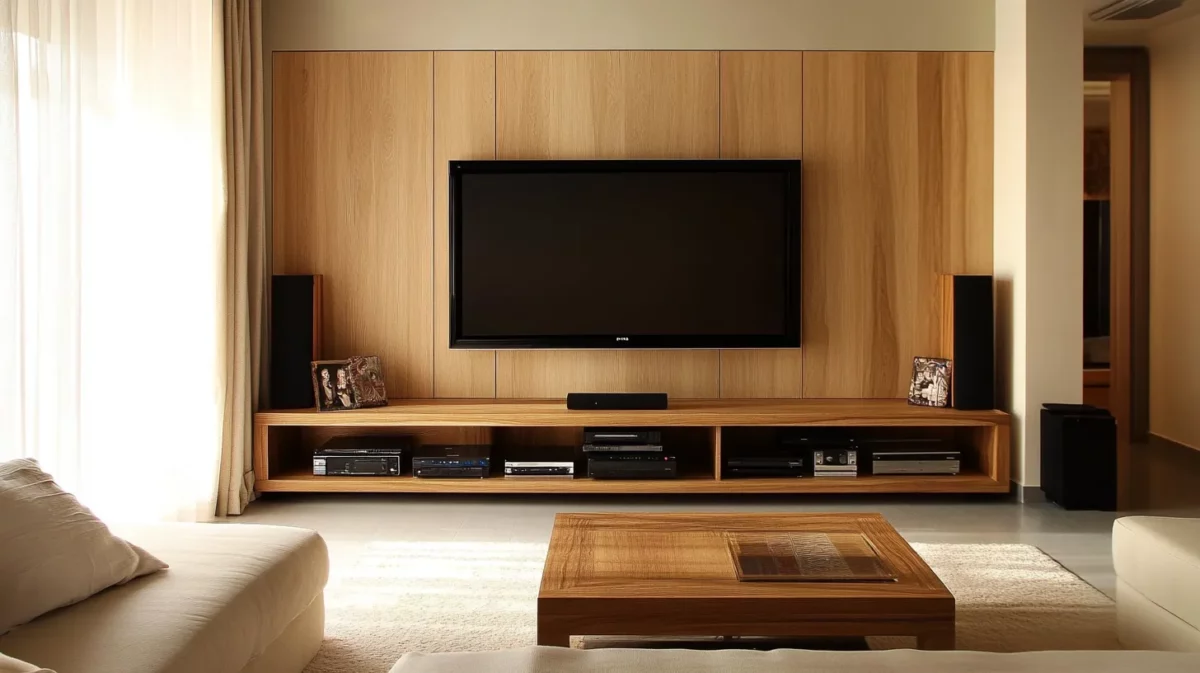 sliding panel tv unit design