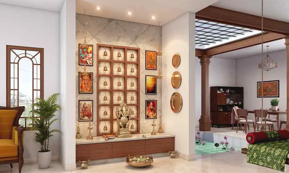 south indian village pooja room design