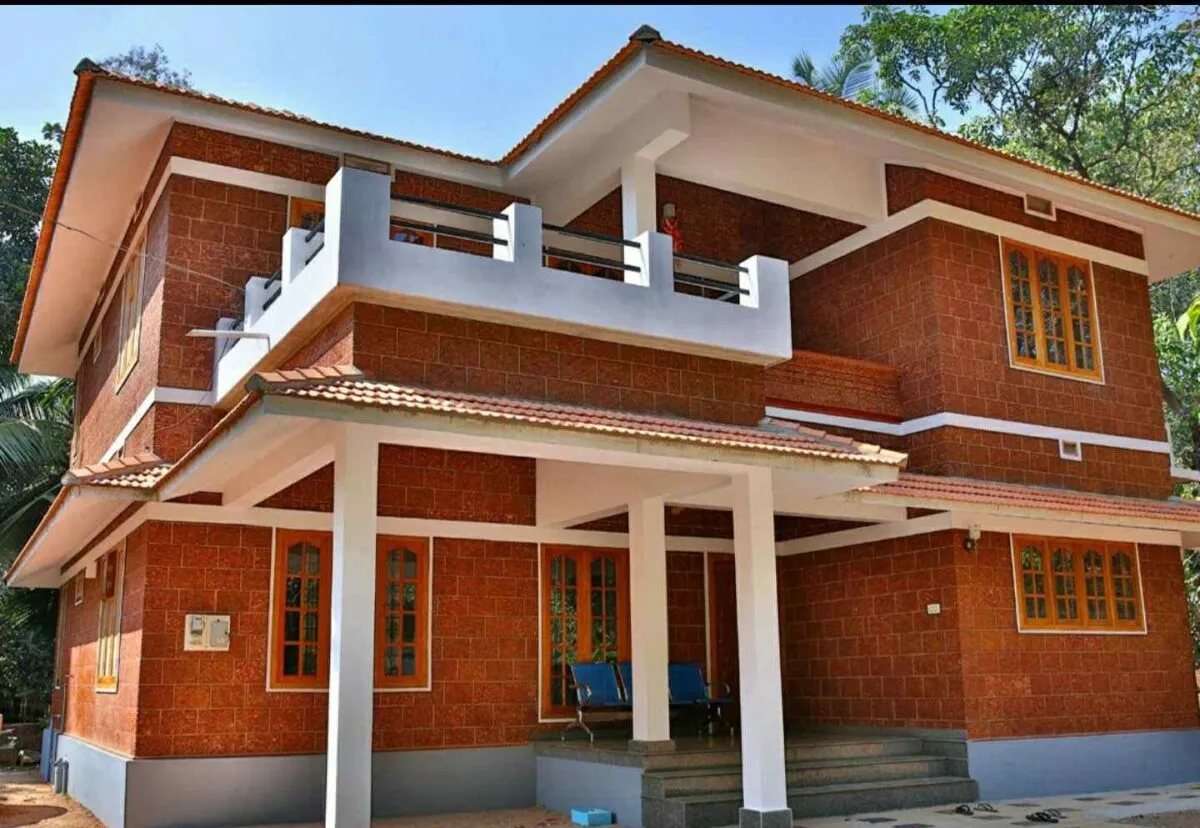 stone cladding in south indian village