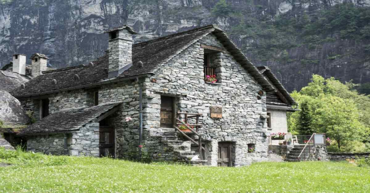 stone cottage themed room house design in village