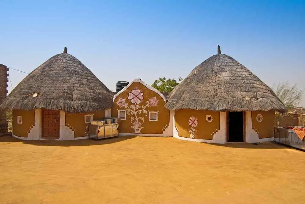 thatched roof in south indian village