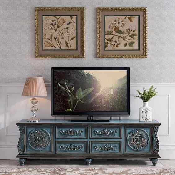 vintage tv stand repurposed