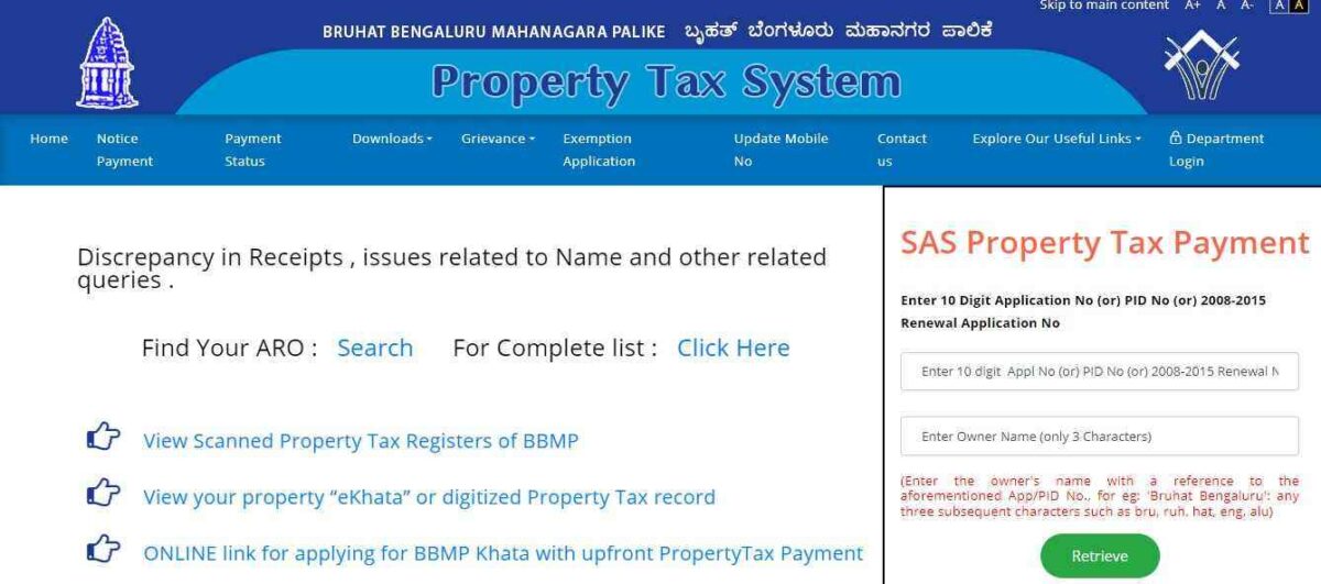 bbmp property tax online payment