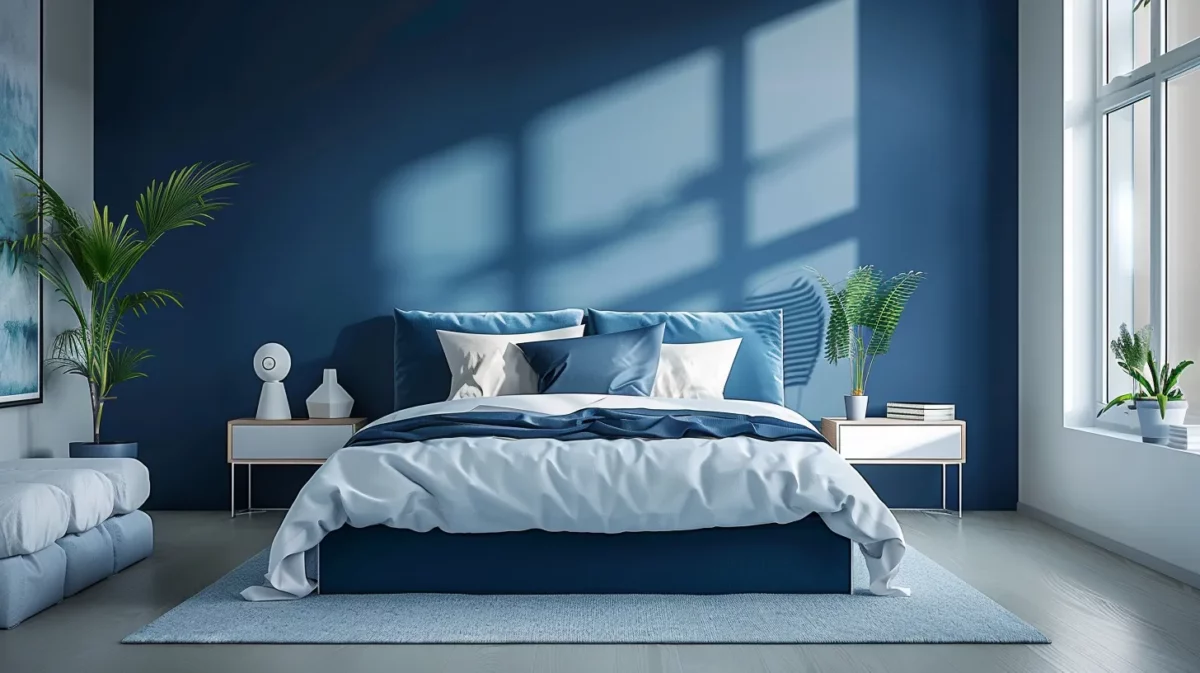 bedroom deep blue paint colour